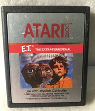1982 Atari 2600 E.T. The Extra-Terrestrial (Silver Label) game cartridge only