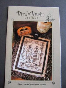 Give Thanks Blackwork by Bird Brain Designs Pattern New - Picture 1 of 1