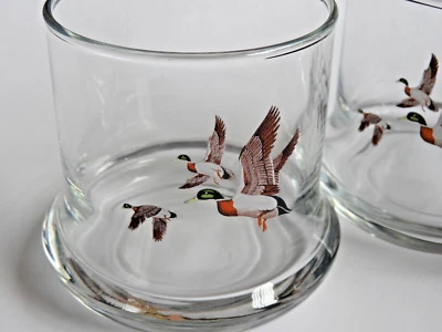 Juego de 4 vasos de whisky Mallard Duck vintage Foto 1 de 4