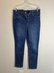 Seven 7 Damen-Bootcut-Jeans Größe 14 dunkel geschmeißelt gewaschen bestickte Taschen - Bild 1 von 12