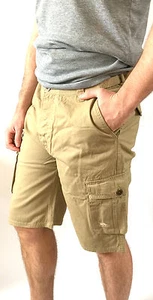 Trespass Walk Cargo Shorts Beige Oatmeal Spacey Adjustable Waist All Sizes Sale - Picture 1 of 6