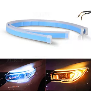2 Auto LED Blinker Dynamische Streifen DRL Scheinwerfer Tagfahrlicht Lampe 45cm - Bild 1 von 13