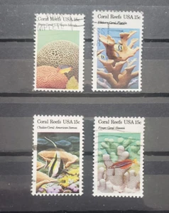 1980 CORAL REEFS US STAMPS #1827-1830 Used Complete Set of 4 - Picture 1 of 3