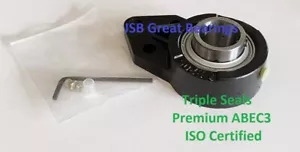 UCFB201-8 soporte sólido premium de 3 pernos sellos triples ABEC3 1/2 UCFB201 8 - Imagen 1 de 4