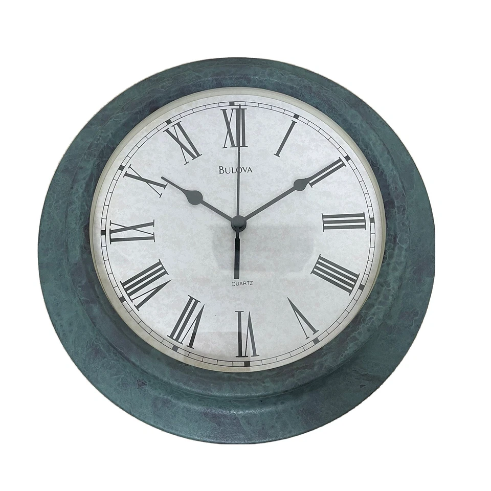 Bulova Decorative Wall Metal Brutalist Modern Clock C4152 RARE Neoclassical 80s - Image 1 of 4