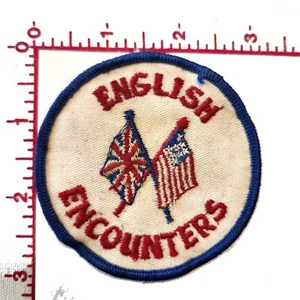 English Encounter Patch Old Glory Union Jack Embroidered Vintage Uniform - Picture 1 of 1