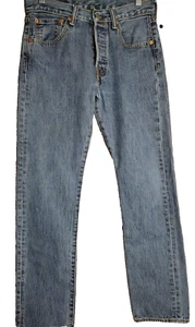 Levis 501 Jeans 29x32 Blau Button Fly Straight Leg Denim Western 4 - Bild 1 von 9