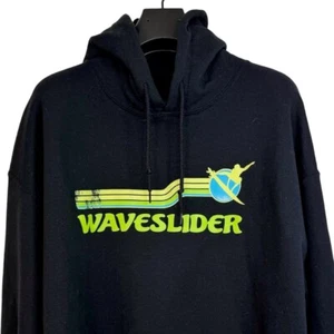 NUEVO SIN ETIQUETAS WAVELIDER Para Mujer Gruesa Negra Surf Sudadera con Capucha Estilo Años 70 Retro Surf Gráfico XL - Imagen 1 de 5
