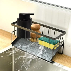 Stainless Steel Kitchen Sink Caddy Sponge Holder Kitchen Organizer Rack - Picture 1 of 8