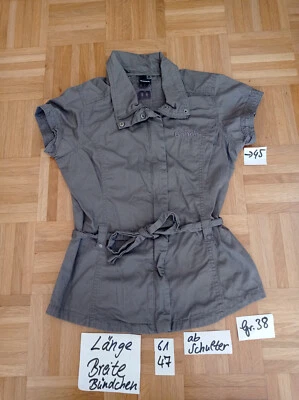 Bluse Bench olive grün Militarystil kurzarm Safaristil mit Gürtel Gr. 38 - Bild 1 von 4