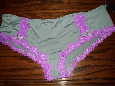 NUEVO CON ETIQUETAS MATERIAL NIÑA POLI/SPANDEX LOWRISE BOYSHORT BRAGAS con encaje 318 estaño Foto 1 de 2