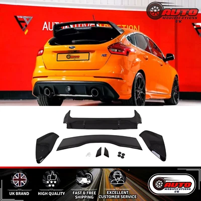 AUTO MODIFICATIONS UK Ford Focus 'RS Style' Look ST MK3 MK3.5 Rear Boot Roof Spoiler Wing Gloss Black