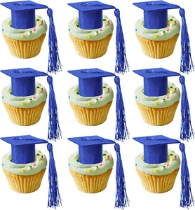 24Pcs 2025 Graduation Cap Cupcake Toppers Chocolate Graduation Decoration Mini G - Picture 1 of 7