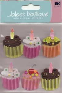 Jolee's Boutique 3D Stickers CUPCAKES Birthday Theme 73181 FAST FREE SHIPPING! - Picture 1 of 1