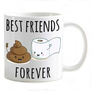 Tazza caffe' + sigaretta  cacca best friends carta igienica cacca stesso lato - Foto 1 di 1