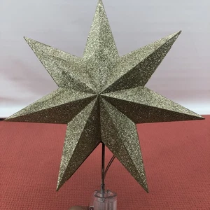 Christbaumspitze beleuchtet 3D hohler goldener Stern mit drehbarem Projektionslicht - Bild 1 von 5