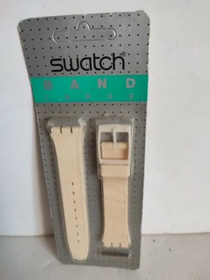 BRACELET DE MONTRE SWATCH BEIGE BAND LARGE  VINTAGE NEUF - Photo 1/3