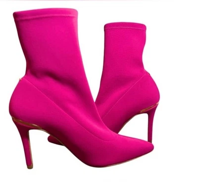 Новый Ted Baker London Elzbet ярко розовый носок лодыжки ткани ботинки ЕС 39,5 США 9 красоты - Изображение 1 из 4