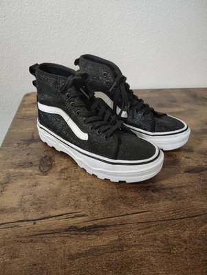 VANS Sparkle Glitter Sneakers Silver SK8-Hi Top Skate Shoes. Men 5.5 Women’s 7 - Image 1 of 4