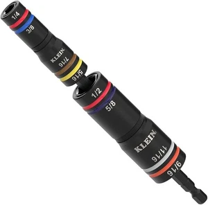 Klein Tools 652QS Quad-8 Deep-Well Heavy-Duty Impact Flip Sockets, SAE, 3 Pc. - Picture 1 of 4