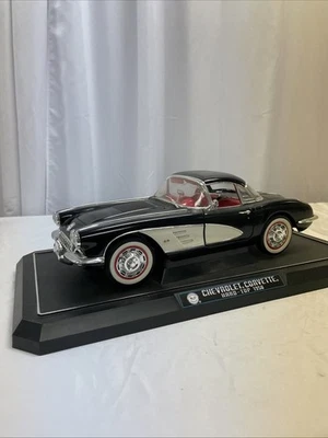 Chevrolet Corvette 1958 negro sólido modelo diecast 1:12 caja abierta ver foto Foto 1 de 4