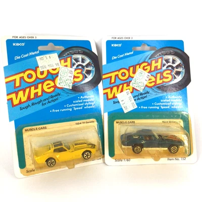 Vtg Kidco Tough Wheels 1/60 diecast muscle cars 63 Split Window Corvette & 71 - Image 1 of 4