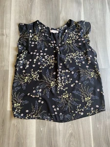 Philosophy Women's Floral Blouse Size Large Ruffle Sleeveless Loose fit - Picture 1 of 5