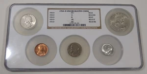 1954 D Uncirculated Coin Set NGC Graded MS63, MS64, MS65 - Picture 1 of 12