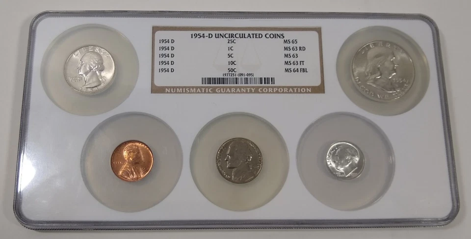 1954 D Uncirculated Coin Set NGC Graded MS63, MS64, MS65 - Image 1 of 4