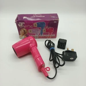 Vintage 2005 Lloytron Charm 1200W Reise Haartrockner Pink UK Stecker Dual Voltage - Bild 1 von 13