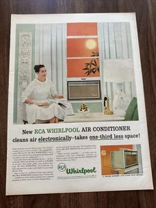 1957 RCA Whirlpool Air Conditioner Print Ad Cleans Air 1/3 Less Space! - Picture 1 of 2