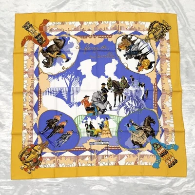 Bufanda de Seda Hermès Carre 90 Sevilla Feria Multicolor Vintage Excelente... - Imagen 1 de 4