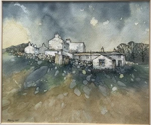 Stanley Cunningham Watercolour Signed 1997 Beachside Home - Bild 1 von 5