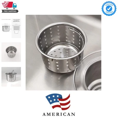 Cesta de drenaje de fregadero de cocina de acero inoxidable 304 - Eficiencia de 3 pulgadas con mango Foto 1 de 4