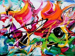 Interaction - original abstract acrylic painting on stretched canvas by Galina - Picture 1 of 7