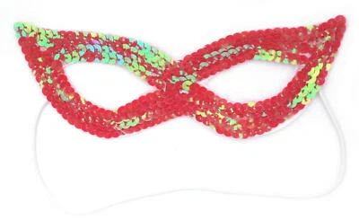Sparkle Bling Sequin Eye Mask Costume Cat Halloween Masquerade Party - Fuchsia - Image 1 of 4