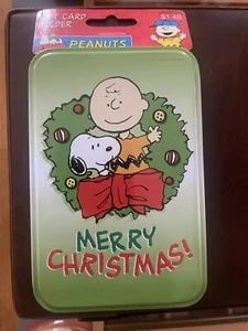 Peanuts Snoopy Metal Gift Card Holder Snoopy Charlie Brown Merry Christmas - Picture 1 of 1