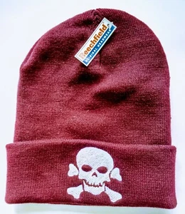 CALAVERA CROSSBONES pirata personalizado bordado gorro tejido sombrero - Imagen 1 de 1