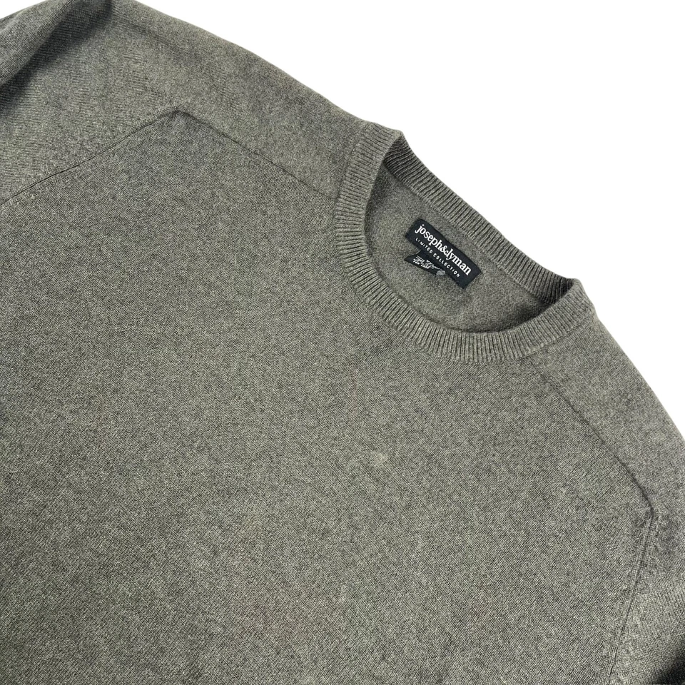 Suéter Joseph & Lyman Para Hombre 100% Cachemira Cuello Redondo Gris • 2XL Foto 1 de 4