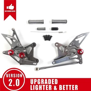 For Kawasaki ZX-6R ZX636 2005 2006 ZX6R GRAY Adjustable Rearsets Foot Pegs - Picture 1 of 6