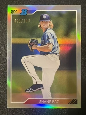 Shane Baz 2020 Bowman Heritage Refractor #'d /199 Chrome Tampa Bay Rays - Image 1 of 2