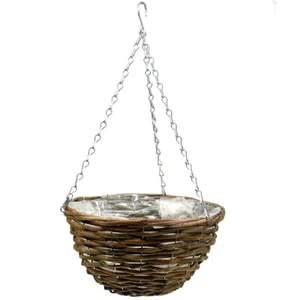 Korbampel Natur Ø30cm Pflanzkorb Blumenampel Hängekorb Deko Landhaus-Stil - Bild 1 von 3