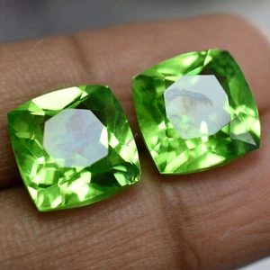 NATÜRLICHER Peridot grüner Stein 16,00 ct ZERTIFIZIERTER Edelstein KISSENSCHLIFF facettiert - Bild 1 von 15