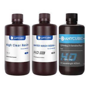 ANYCUBIC Wasser Waschbares Resin HD Grey/High Clear UV Resin für LCD 3D Drucker