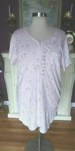 (Villager)  Pink Floral Nightshirt  Size 1X  New With Tags - Picture 1 of 4