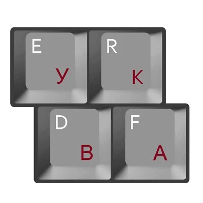 Pegatinas de teclado transparentes ruso ucraniano para todas las letras rojas de PC (1 o 2x) Foto 1 de 4