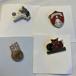 4 Vintage New York WBA Women's Bowling Association Sammlerstücke Emaille Pins - Bild 1 von 6
