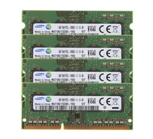 Samsung 4X 4GB 4G 1RX8 DDR3L 1600MHz PC3L-12800S 204PIN SODIMM RAM Low Density & - Picture 1 of 6