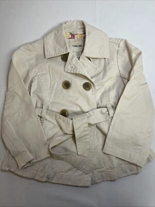 Cherokee Girls Trench Coat Jacket Tan Khaki Button Up Tie Size 4 5 EUC - Picture 1 of 5