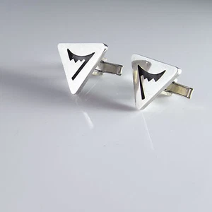 Vintage Silver Cufflinks with Box Unique Mens Cuff Links - Bild 1 von 6